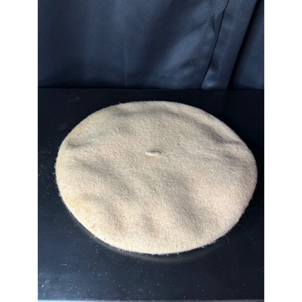 Vintage Tan Wool Blend Beret Hat Camel French Style RN 87429
